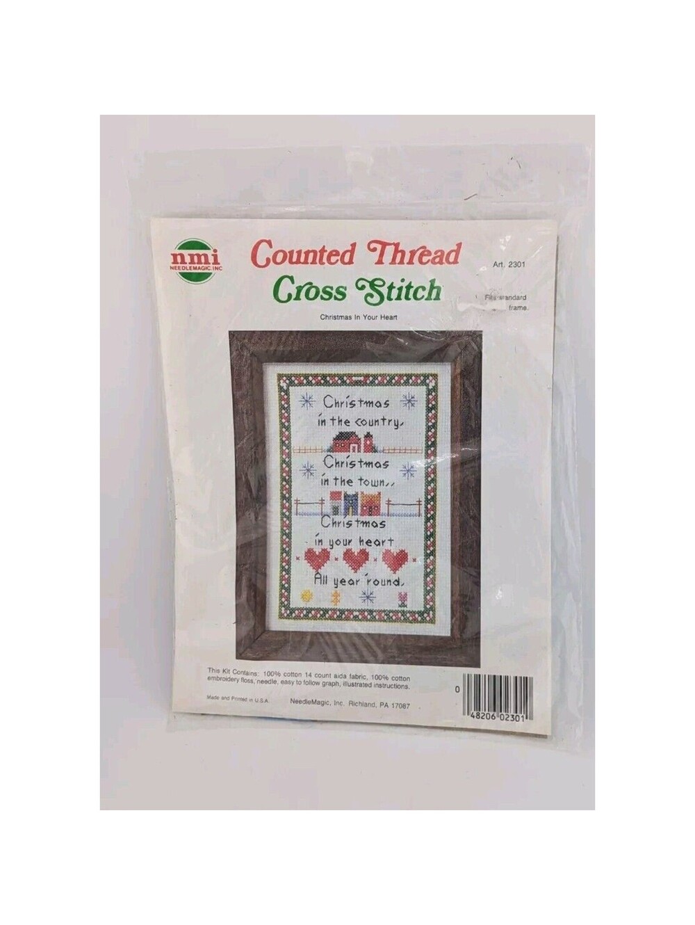Needle Magic Counted Cross Stitch Kit Country Christmas 5"X7" 2301 Vintage